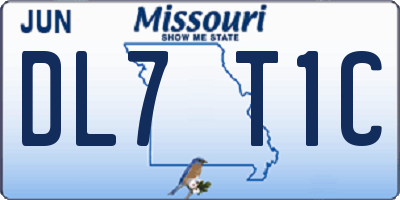 MO license plate DL7T1C