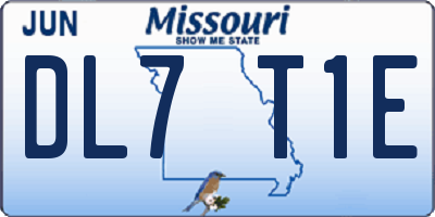 MO license plate DL7T1E