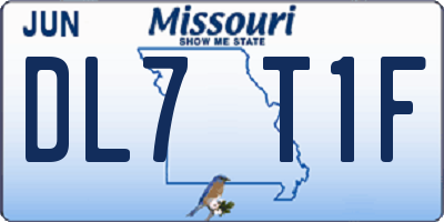 MO license plate DL7T1F