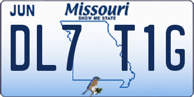 MO license plate DL7T1G
