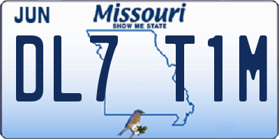 MO license plate DL7T1M