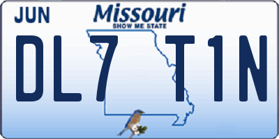 MO license plate DL7T1N