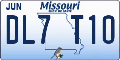 MO license plate DL7T1O