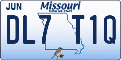 MO license plate DL7T1Q