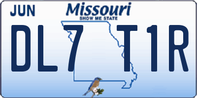 MO license plate DL7T1R
