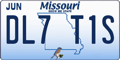 MO license plate DL7T1S