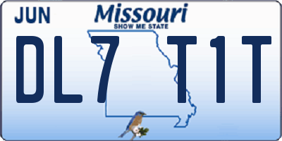 MO license plate DL7T1T
