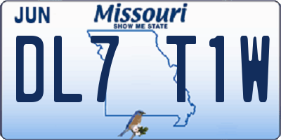MO license plate DL7T1W