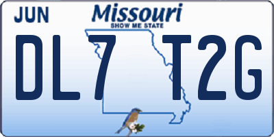 MO license plate DL7T2G