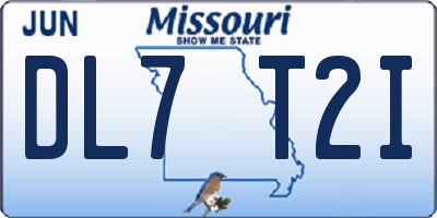 MO license plate DL7T2I