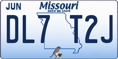 MO license plate DL7T2J