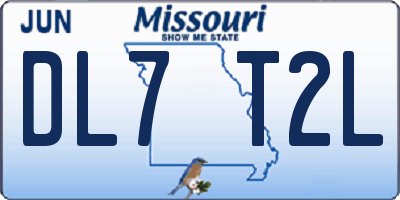 MO license plate DL7T2L