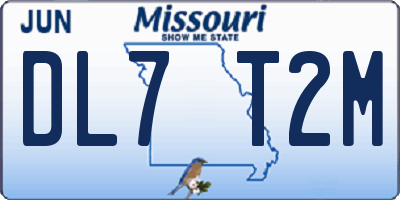 MO license plate DL7T2M