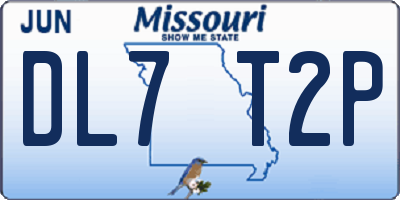 MO license plate DL7T2P