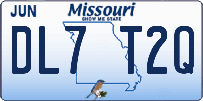 MO license plate DL7T2Q