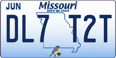 MO license plate DL7T2T