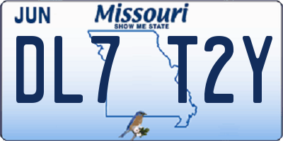 MO license plate DL7T2Y