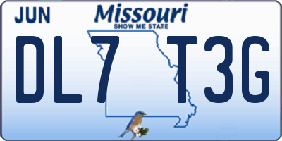 MO license plate DL7T3G