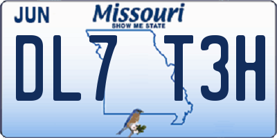 MO license plate DL7T3H
