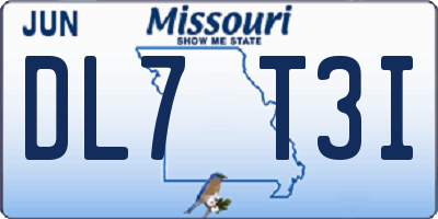 MO license plate DL7T3I