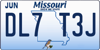 MO license plate DL7T3J