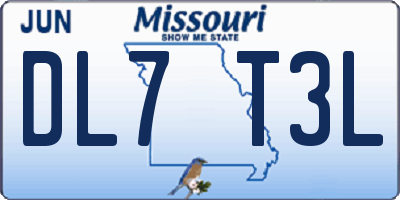 MO license plate DL7T3L