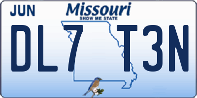 MO license plate DL7T3N