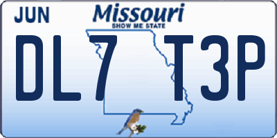 MO license plate DL7T3P