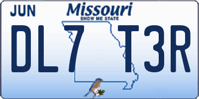 MO license plate DL7T3R