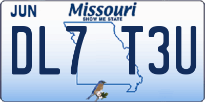 MO license plate DL7T3U