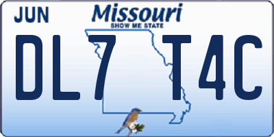 MO license plate DL7T4C