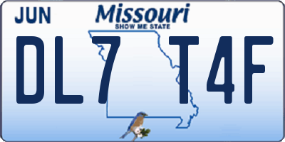 MO license plate DL7T4F