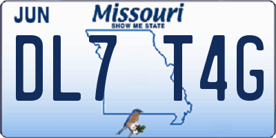 MO license plate DL7T4G