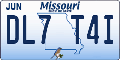 MO license plate DL7T4I
