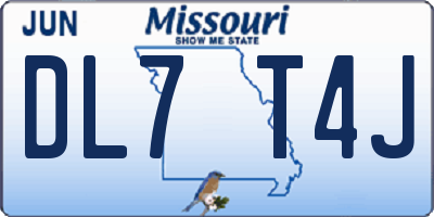 MO license plate DL7T4J