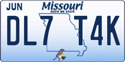 MO license plate DL7T4K