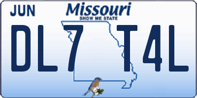MO license plate DL7T4L