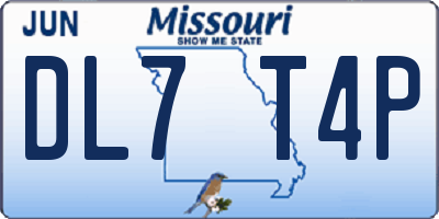 MO license plate DL7T4P
