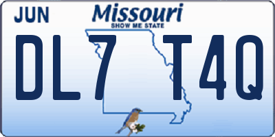 MO license plate DL7T4Q