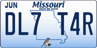 MO license plate DL7T4R