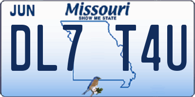 MO license plate DL7T4U