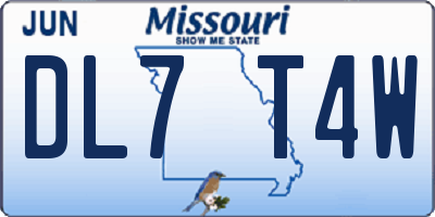 MO license plate DL7T4W
