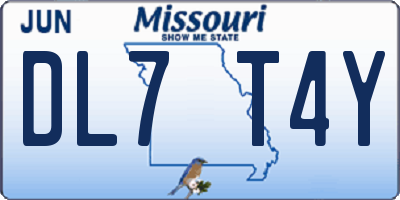 MO license plate DL7T4Y