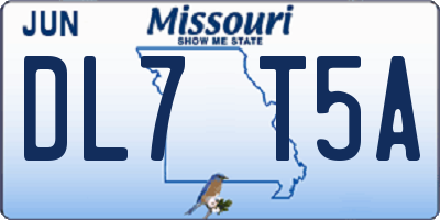 MO license plate DL7T5A