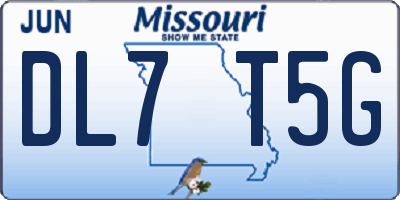MO license plate DL7T5G