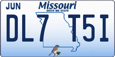 MO license plate DL7T5I
