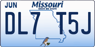 MO license plate DL7T5J
