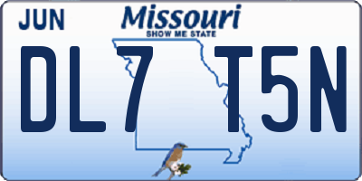 MO license plate DL7T5N