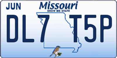 MO license plate DL7T5P