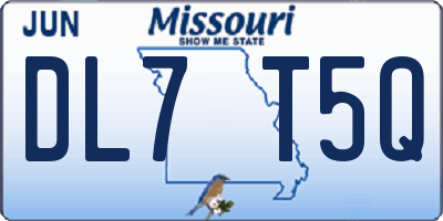 MO license plate DL7T5Q